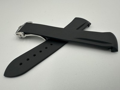 Seamaster speedmaster Strap Black Rubber  watch band 20mm for omega