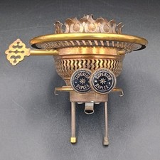 Rare & unusual Victorian brass Superior Duplex oil lamp raiser burner lug fit