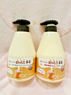 WELCOS Kwailnara (K-beauty) Rice Milk Nourishing Body Cleanser + Body Lotion Set