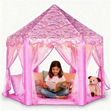 Princess Tent for Girls, Large Kids Playhouse Castle Play Tent with Star Lights