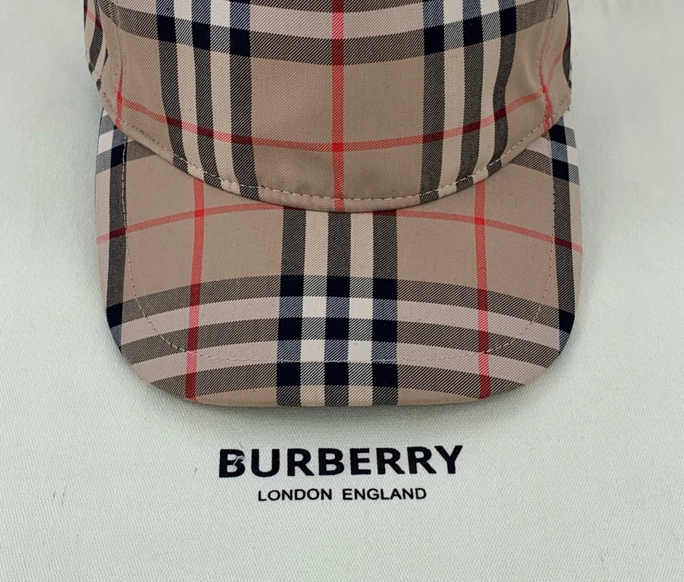 Burberry London Nova Check Logo Baseball Trucker Cap Hat Beige Size M - Image 3 of 4