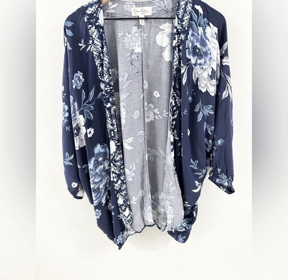 Jessica Simpson Maternity Floral Kimono Navy, One Size - Image 4 of 4