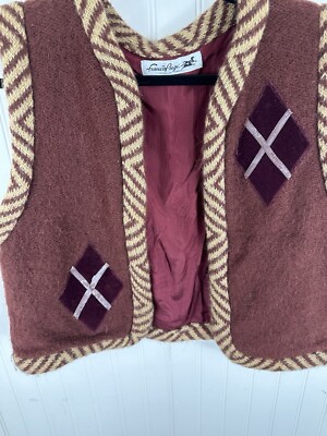 Franco Puji Women's Wool Burgundy Vest S/M