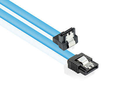 SATA Kabel S-ATA 600 III 6 Gb/s High Speed gewinkelt 2x Verriegelung 0,3 m blau