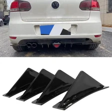 For Volkswagen Jetta Rear Bumper Lip Diffuser 4 shark Fin Spoiler Splitter