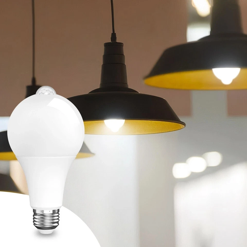 4PK Motion Sensor Lamp Bulb 5W 9W 12W 15W LED Light Bulb E27E26 Automatic On/Off - Image 2 of 4