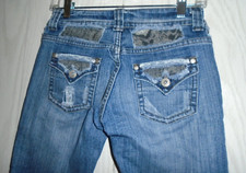 Vanilla Star Jeans Capri Jeans, Material Filled Distress, y2k Junior Size 3 EUC