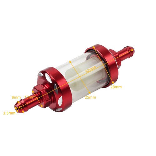 Universal 8MM 5/16 Inline Reusable Motorcycle Gas Fuel Filter Black - Bild 9 von 9