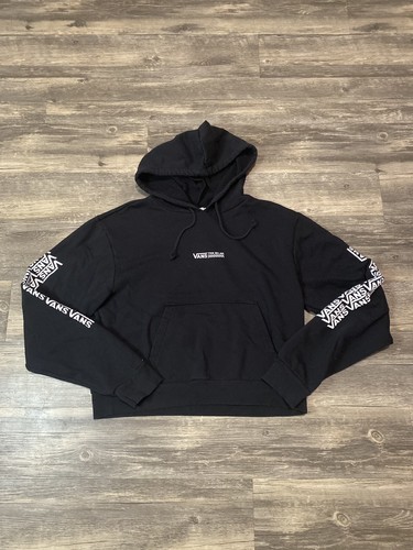 Black Cropped Hoodie Sweatshirt Women 