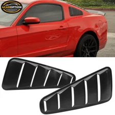 Fits 10-14 Ford Mustang Rear Side Window Louver Cover Vent Sun Shade Black PP