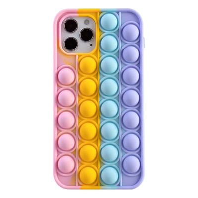 3D Fidget Pop It Toy Rainbow Silikone Handy Case für iPhone 12 11 Pro Max XS XR