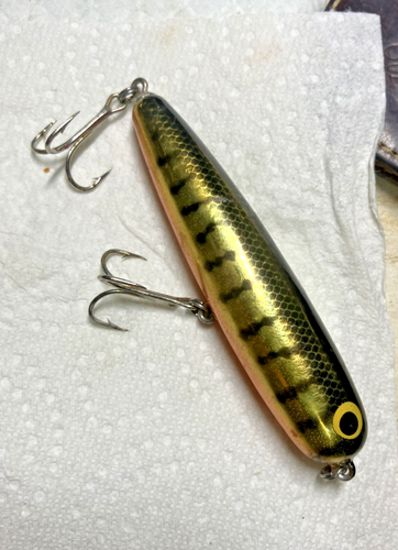 Bagley’s Tall Walker #4 Topwater Bait Metallic Paint Wood Surface Lure Fishing - Picture 2 of 7