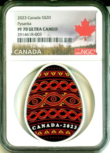 2023 Canada S$20 Pysanka Colorized NGC PF70 Ultra Cameo W/ Box & COA OGP
