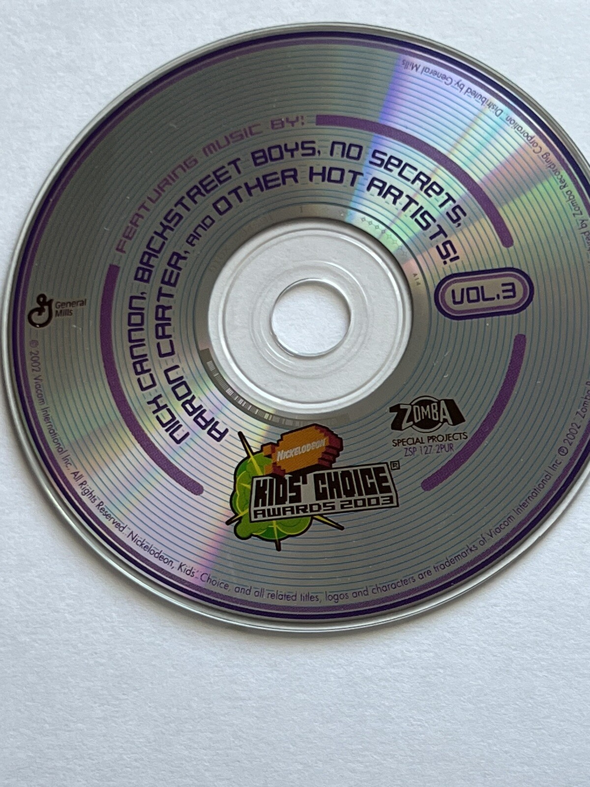 General Mills Jive Records Nickelodeon Kids Choice Awards Music 2003 CD