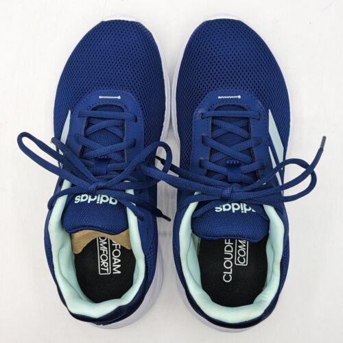 Adidas "Cloudfoam Comfy" scarpe ultraleggere da donna per tutti i giorni (verde navy/schiuma di mare) - Foto 17 di 19