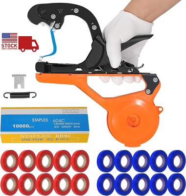 Plant Tying Machine,with 10000pcs Staples 21 Rolls Tape Plant Tape Gun