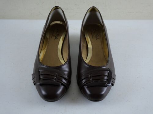SOFT STYLE Hush Puppies Women's 6.5 M Navy Blue Low Heel Dress Shoes, Toe Buckle - Picture 2 of 7
