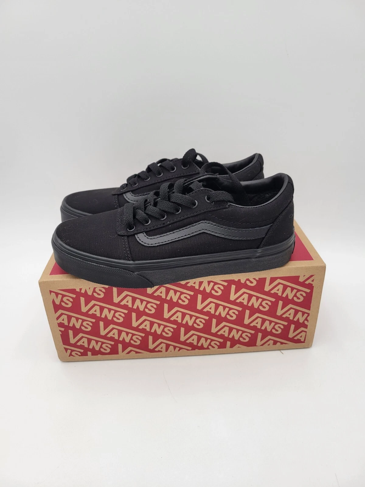 Vans Classic Ward Off The Wall tutto nero stringato bambini taglia 3 uniforme scuola