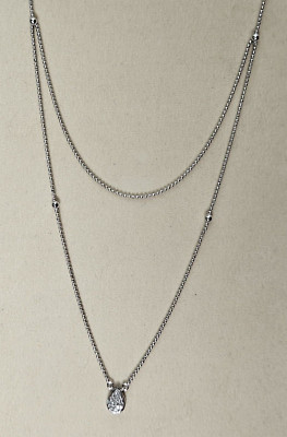 Ausgefallenes zweilagiges Diamant Collier mit Rhodium über 925 Sterling 0,14 ctw 20 Zoll
