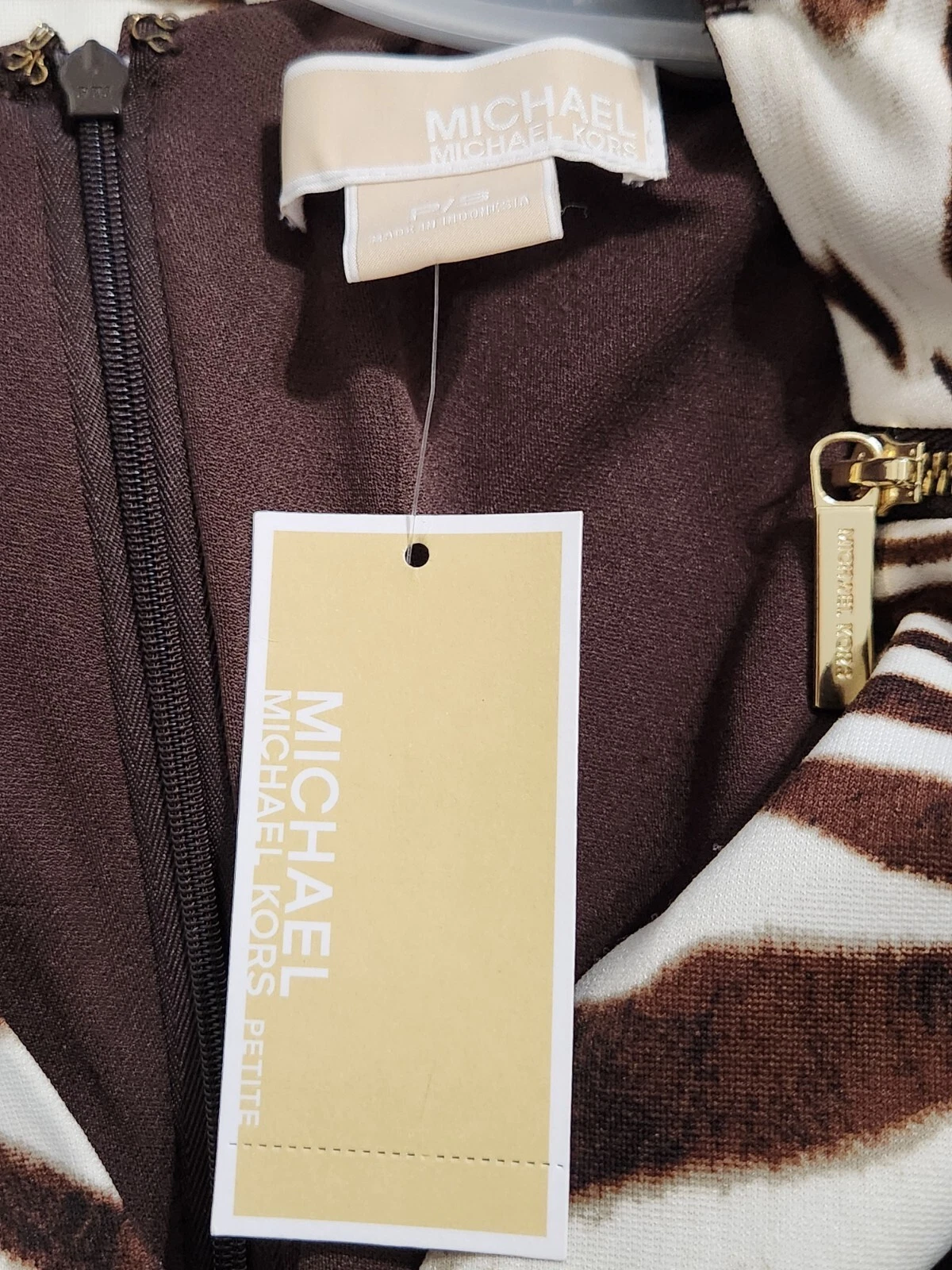 Abito tubino Michael Kors stampa zebrata nuovo taglia P S