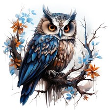 XXL 18X18 Autoaufkleber Eule im Winter Aufkleber Wetterfester Vinyl Sticker