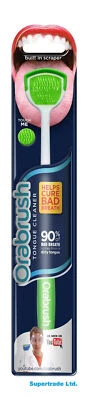 Dentek Orabrush Tongue Cleaner Scraper Soft Bristle Helps Cure Bad Breath