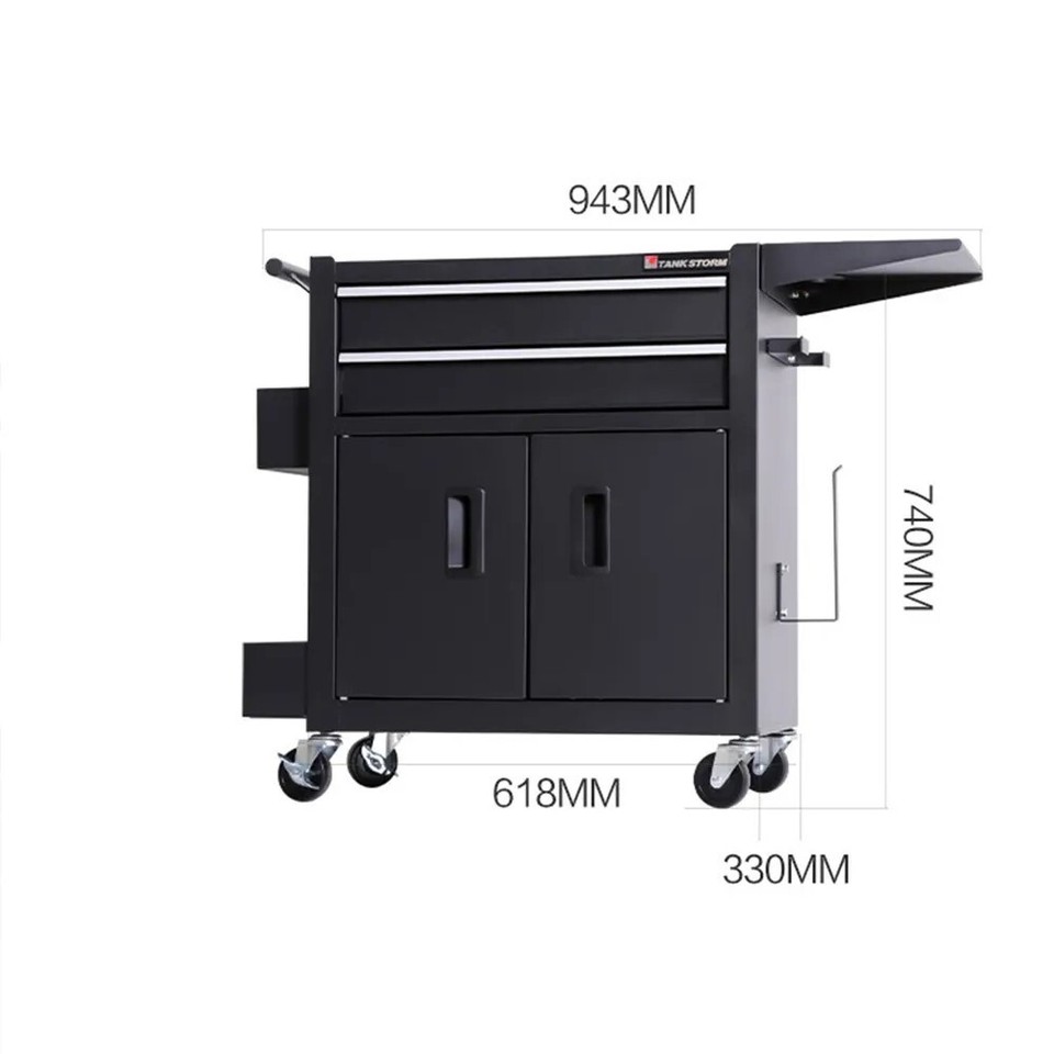 TankStorm Stainless Steel Tattoo Barber Workstation Cart Trolley Salon