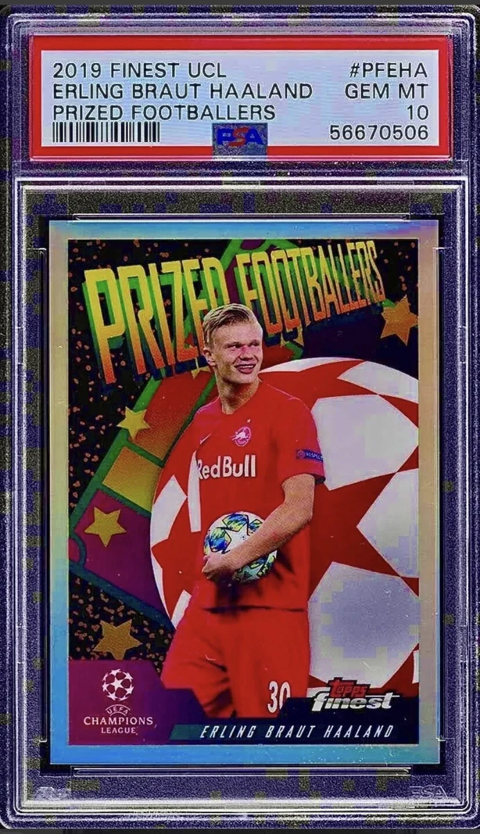 PSA 10 RC Erling Haaland 2019-20 Topps Finest Rookie Refractor Red Bull Salzburg