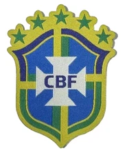 BRAZILIAN FOOTBALL ASS'N ULTRA SLIM EMBROIDERED IRON-ON SOCCER/FOOTBALL PATCH...