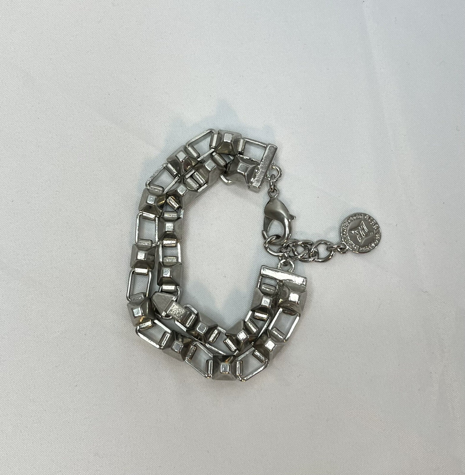 BCBGeneration Silvertone Spike/Chain Square Tip  … - image 13