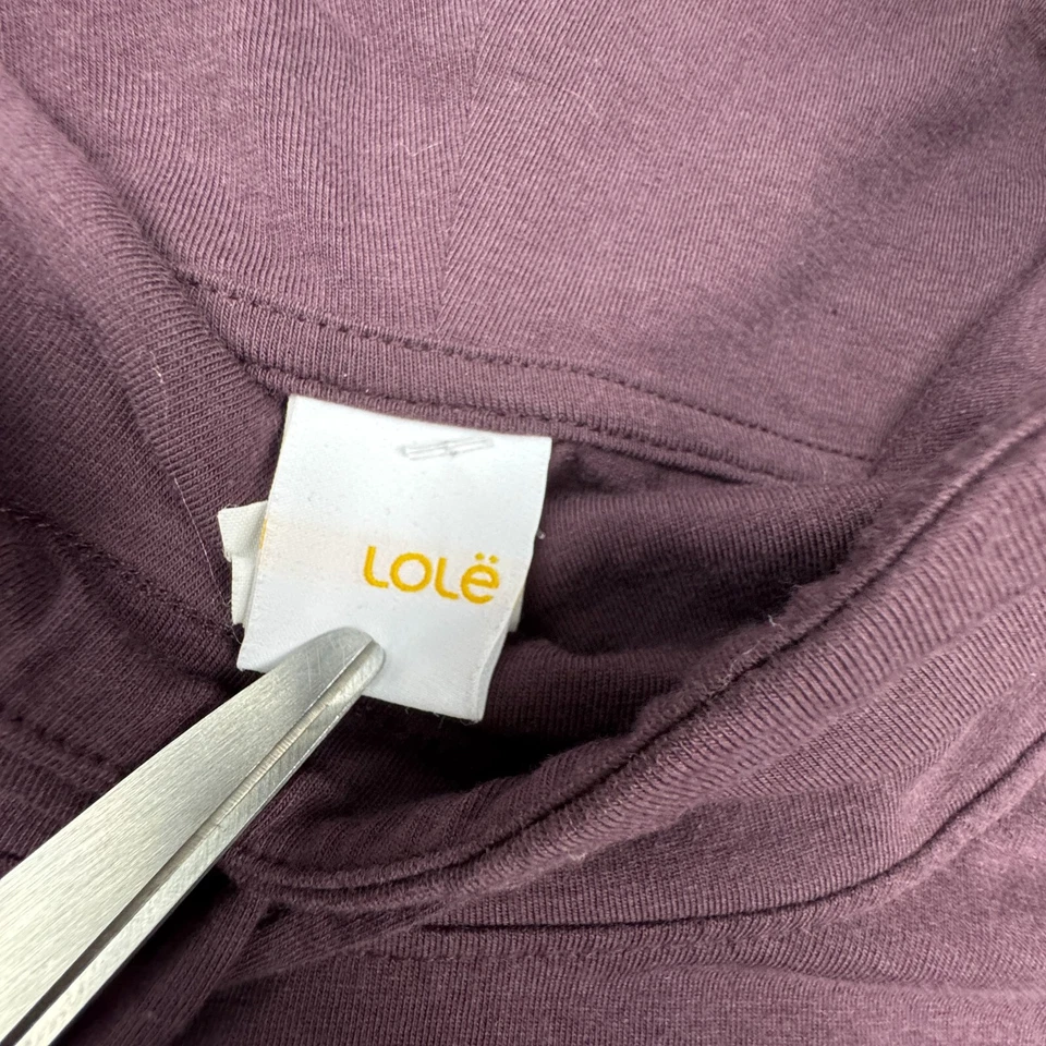 Túnica Lolë Manga Rayas Capucha Cuello Mujer Pequeña Púrpura Manga Larga Informal Suave Foto 2 de 4