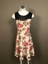 Style Rack Floral Bow Back Mini Dress Sweetheart Neckline Pre-owned Sz L 
