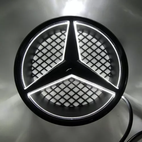 Für Mercedes B--z B-C-GLK W204 Vito W447 Grill 3D Licht Logo schwar Stern Emblem - Bild 2 von 8