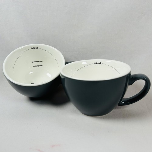 2x Breville Latte Art Training Espresso Cup Barista Gray Ceramic 30ml