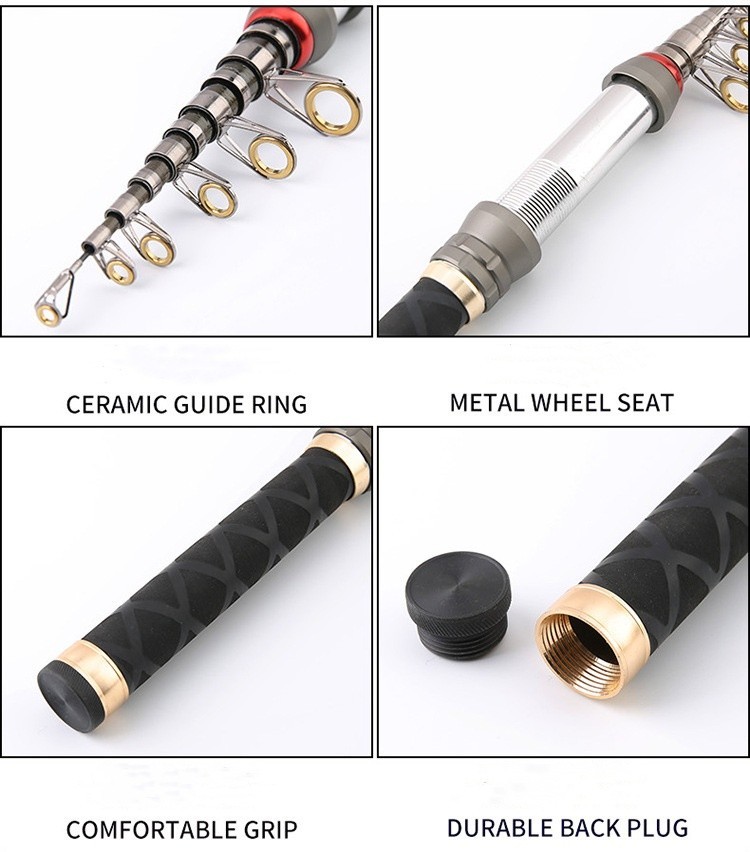 Telescopic Fishing Rod Carbon Fiber Spinning  Lightweight Rod Fast Action Travel