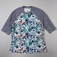 prAna Janae Sun Shirt Rash Guard Womens S Floral Short Sleeve Surf Swim