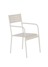Set 2 Sedie con Braccioli Poltrona Medea Bianco