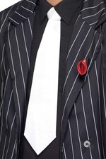 Image of Smiffys White Gangster Tie on Elastic, White