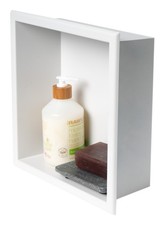 ALFI brand ABNC1212 12" x 12" Stainless Steel Shower Niche - White