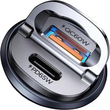 【Upgraded】125W Car Charger USB C Super Fast Charging, [PD65W & QC60W][All Me