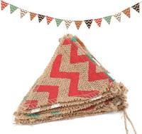 Wimpelkette Bunt Vintage 2,8M Jute Girlande Rustikale Dekoration FüR Garten