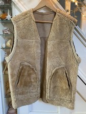 100% Real Sheepskin Gilet Waistcoat Vest Medi...