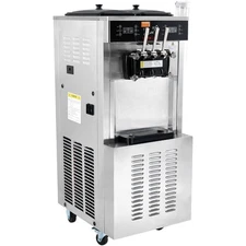3x9L 34-44L/H 3400W Soft Serve Machine & Stainless Hopper & LED Panel