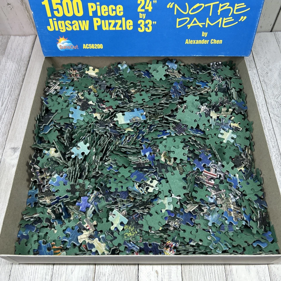 Vintage SunsOut "Notre Dame" by Alexander Chen 1500 Piece Jigsaw Puzzle - Image 4 of 4