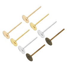 300Pcs Earring Posts, 5mm/0.2inch Stainless Steel Earring Studs, Mix Colors