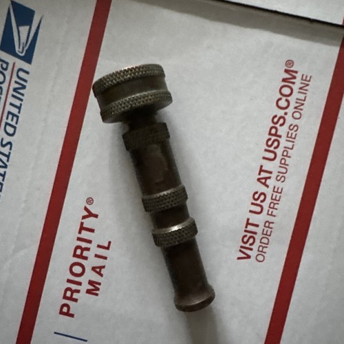 Heavy-Duty All-Brass Multi-Pattern Garden Hose Spray Nozzle W/ Knurled Grip 4"L