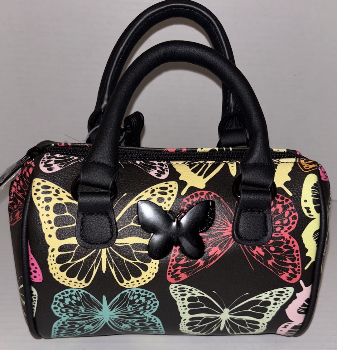 BETSEY JOHNSON Mini Barrel Bag Purse LBHARLEY Black  display picture 1