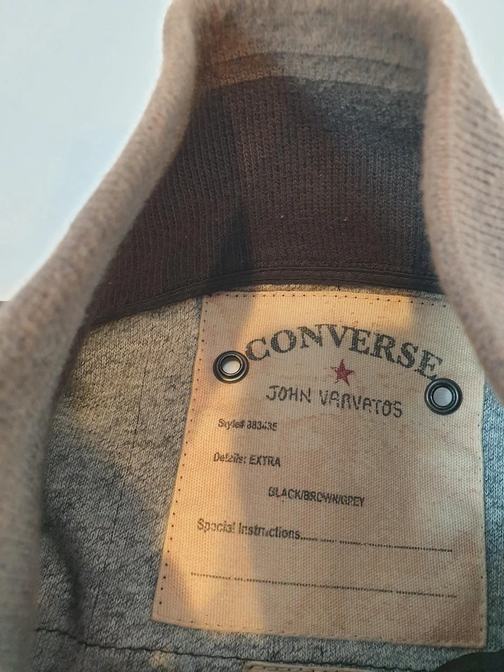 Chaqueta Converse John Varvatos Para Hombre Pequeña Marrón Acolchada Bomber Cremallera Completa Foto 3 de 4