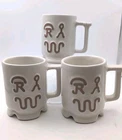 Lot Of 3 Frankoma King Ranch Coffee Mug Bone Western Cattle Brands Cowboy