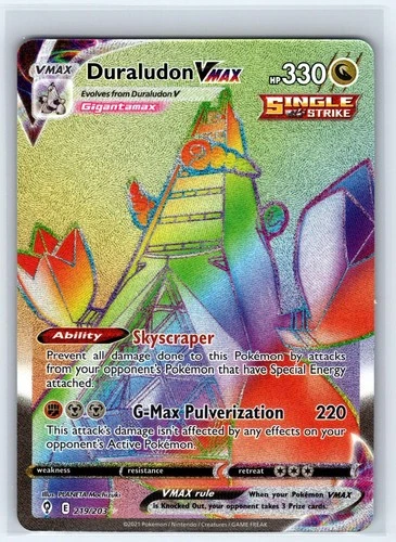 Duraludon VMAX 219/203 Rainbow Rare Evolving Skies Pokemon Near Mint